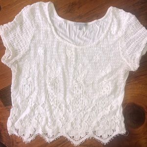 Mesh knit crop top